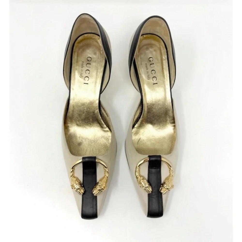 Gucci Tom Ford Dragon Buckle‎ Black Suede D'Orsay Heels 6B